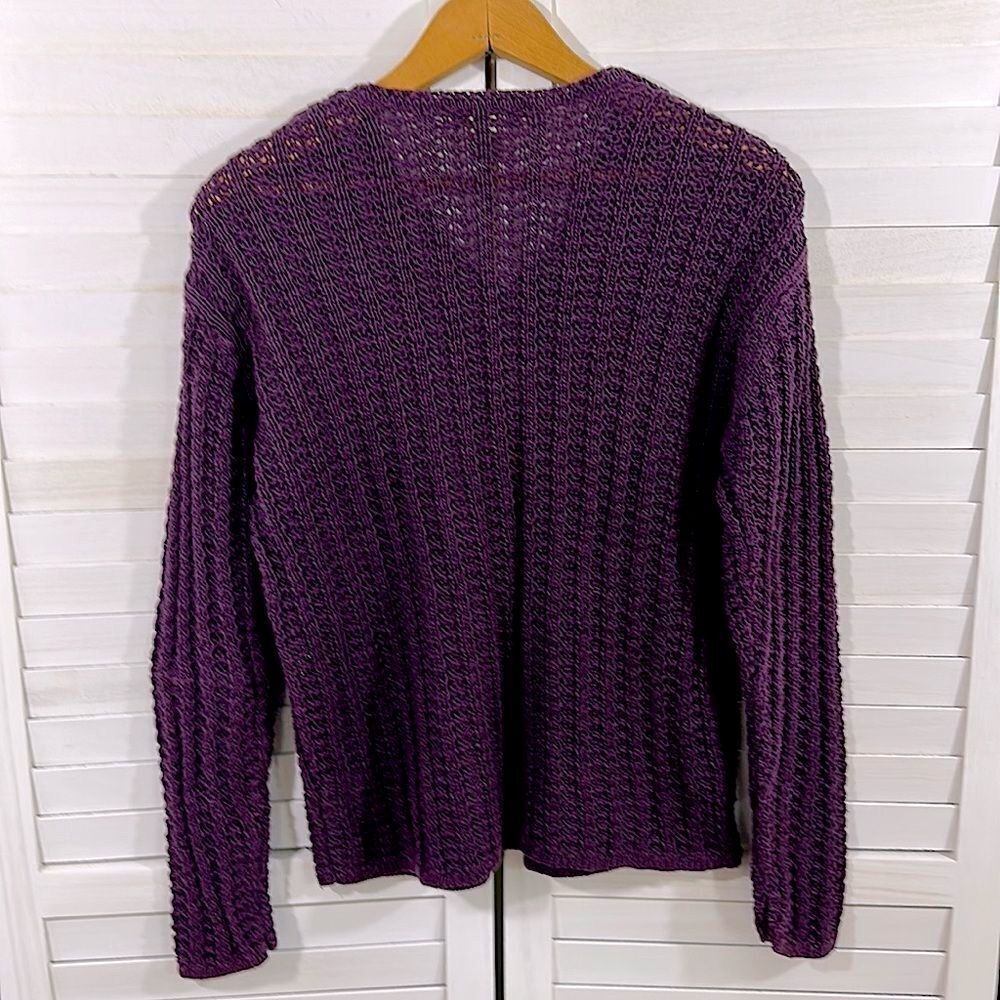 Eddie Bauer Linen Blend Burgundy Sweater SP - Picture 11 of 13